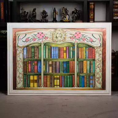 Картина від Білан Ксенії "Шафа з книгами" у стилі арт-деко, 2014 р.