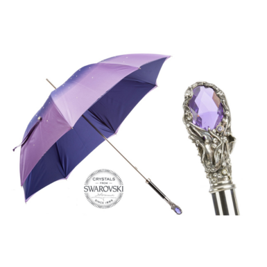 Жіноча парасолька-тростина з кристалами Swarovski "Violet" від Pasotti