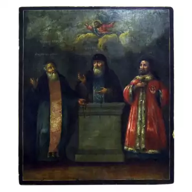 Раритетная икона «Переяславские  чудотворцы». Средина XIX века