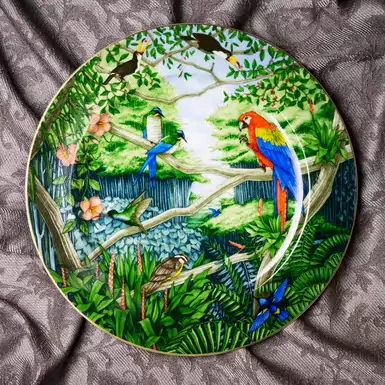 Декоративная тарелка с попугаем, Rosenthal 1920-1930 года