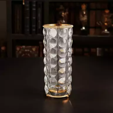 Хрустальная ваза со вставками позолоченной латуни от Cre Art, Италия
