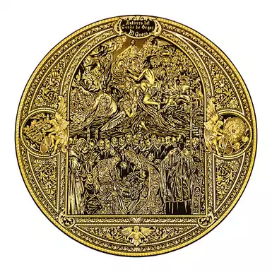 Тарелка с позолотой "Погребение графа Оргаса" 25 см от Anframa