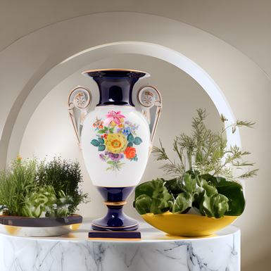 Фарфоровая ваза "Цветочный мотив" от Meissen 