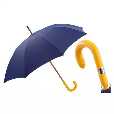 Зонт с желтой кожаной ручкой от Pasotti