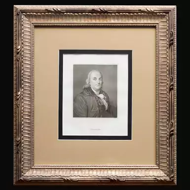 Раритетная гравюра "Franklin", XIX век