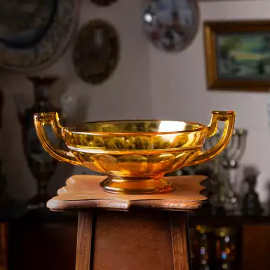 Раритетна плоска ваза в стилі арт-деко, кольорове скло, перша половина 20-го століття, Бельгія
