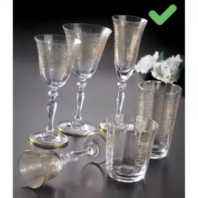 Набор из 6 позолоченных бокалов для шампанского от Cre Art, Италия