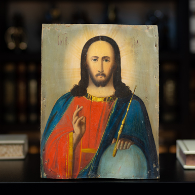 Украинская народная икона Иисуса Христа конца 19 – начала 20 века