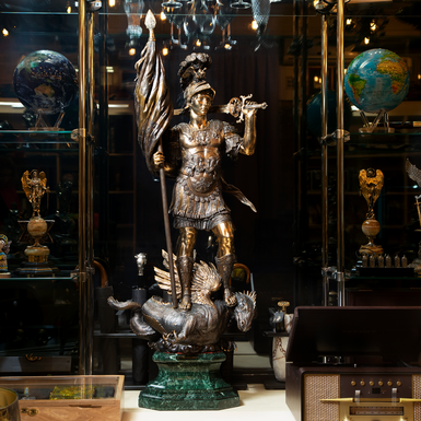 Авторская бронзовая подарочная скульптура "Георгий Победоносец" от братьев Озюменко (вес 85кг)