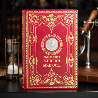 "Большая книга женской мудрости" в кожаной обложке с медью и серебрением (на украинском языке)