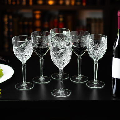 Набір 6 кришталевих келихів для вина "Elegance" від BIANCANEVE