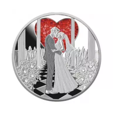 Набор из серебряной и медно-никелевой монет "Wedding" (2 шт), 1 доллар и 50 центов