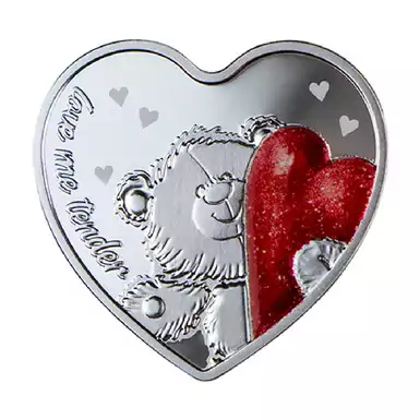 Срібна монета у формі серця «Love you dearly»