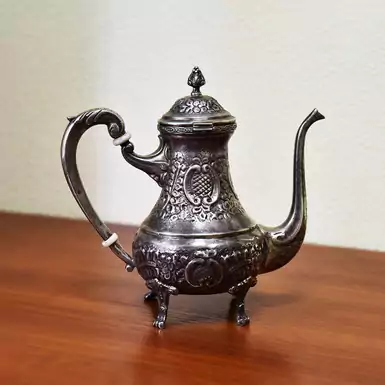 Старинный арабский серебряный чайник, начало 20 века