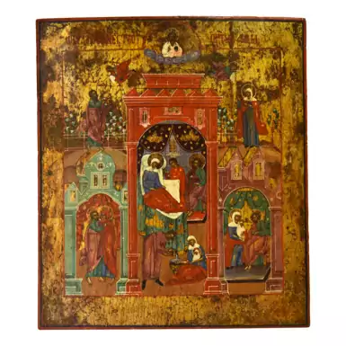 Rare icon "Nativity of the Blessed Virgin Mary", mid-19th century