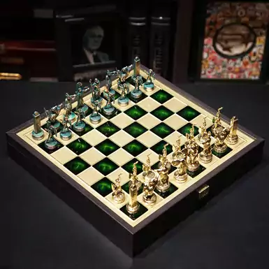 Набор шахмат «Греческая мифология Green»  от Manopoulos