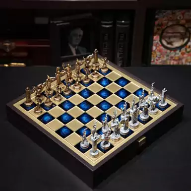 Набор шахмат «Греческая мифология Blue»  от Manopoulos