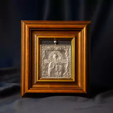 Раритетная серебряная икона "Образ Исуса Христа", конец XIX - начало XX века