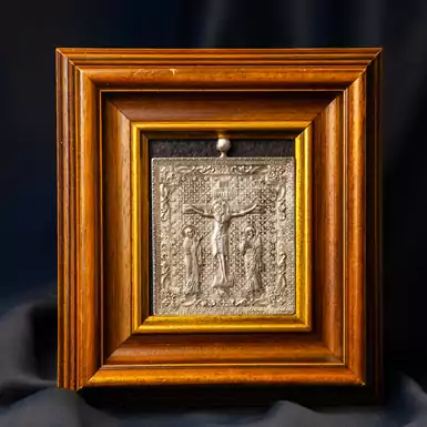 Раритетная серебряная икона "Распятие Христово", конец XIX - начало XX века