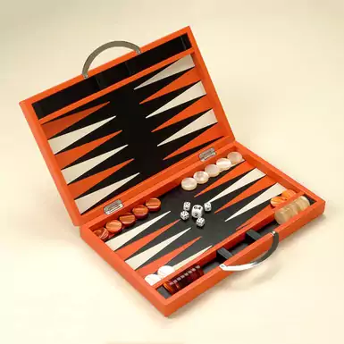 Дизайнерські нарди в помаранчевому кейсі від Renzo Romagnoli