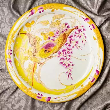 Декоративная тарелка «Попугай на ветке» середина ХХ века,  Голландия