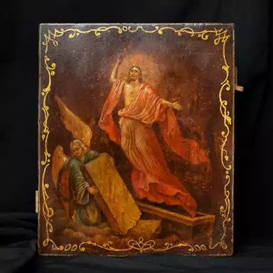 Старинная икона "Воскрешение Христово", первая половина XIX века