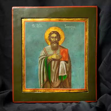 Раритетная икона "Святой Тимофей", конец XIX века
