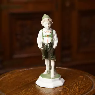 Раритетная статуэтка "Мальчик в зелёной шляпке", Карл Химмельштос, Rosenthal, 1890-1900 г.г.
