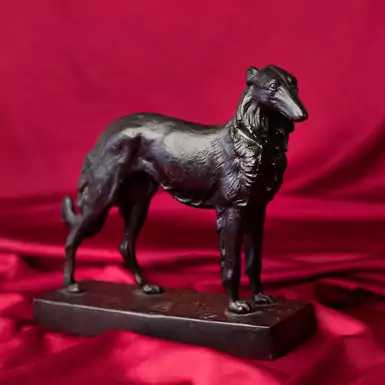 Antique statuette "The Hound", Kasli casting