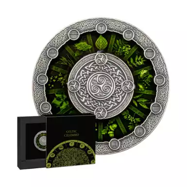 Серебряная монета "Druid Calendar", 2 доллара, Польша