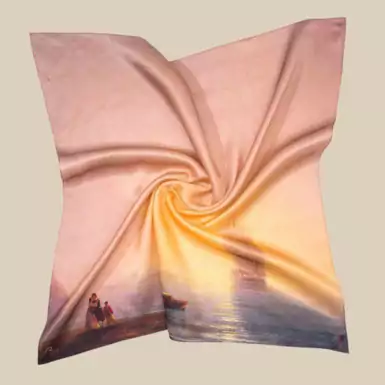 Шелковый платок "Утро на море" от OLIZ