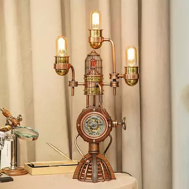 Настольный светильник в стиле стимпанк "Газовый фонарь" от А. Дидковской