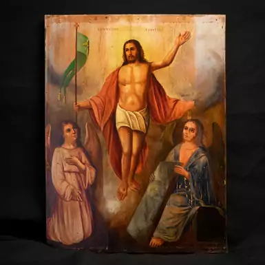 Antique icon "Resurrection of Christ" of the late 19th early 20th century
