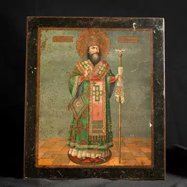 The ancient icon "Theodosius of Chernigov" of the late 19th century