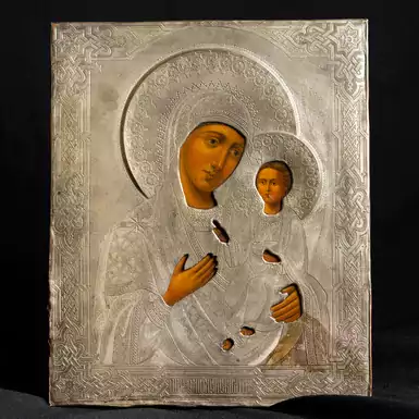 An antique icon of the Smolensk Mother of God of the late 19th early 20th century