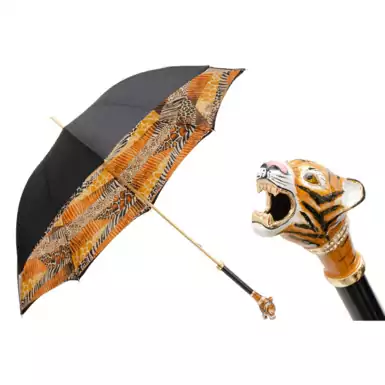Pasotti umbrella "Brave Tiger" with brass handle