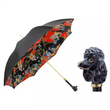 Pasotti umbrella "Black Poodle" with brass handle