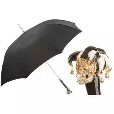 Pasotti umbrella "Jester Skull" with Swarovski crystals