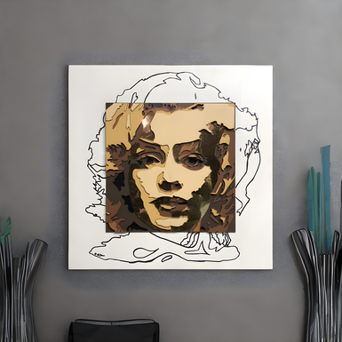 Деревянная 3D картина "Marilyn Monroe" (white) от KULIBIN Studio