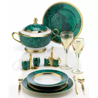 Table service "Malachite" for 12 persons from Depos