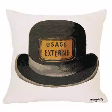 Pillowcase "Rene Magritte - The horrendous stopper 1966" (45x45 cm) by Jules Pansu
