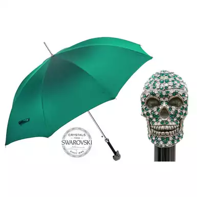 Umbrella «Green Skull» with Swarovski crystals from Pasotti