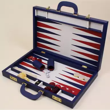 Leather Backgammon "Blue Dollar" by Renzo Romagnoli