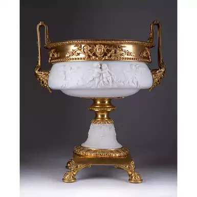 Бисквитная чаша из фарфора и бронзы, Франция, конец 19 века