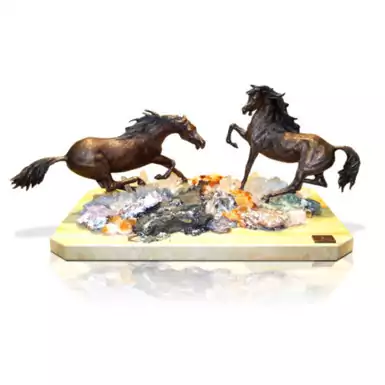 Bronze Statuette "Horse" on a marble base from Ebano Internacional