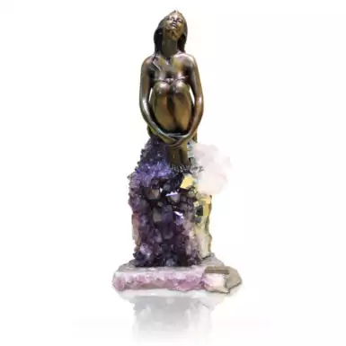 Bronze statuette "Girl" on a marble base from Ebano Internacional