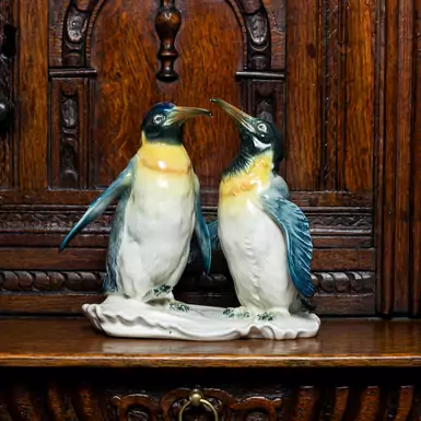 Раритетна порцелянова статуетка "Пара пінгвінів", Німеччина, фабрика K. Ens, XX століття