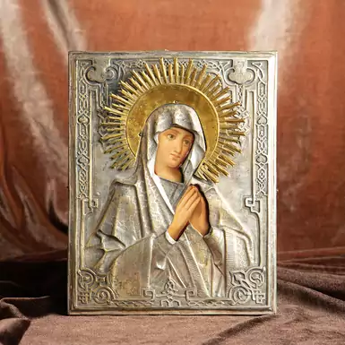 The Mother of God in a brass setting of the last third of the 19th century