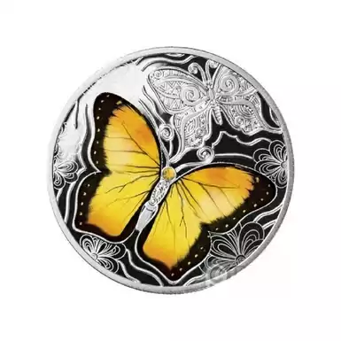 Серебряная монета "Golden Butterfly" в футляре