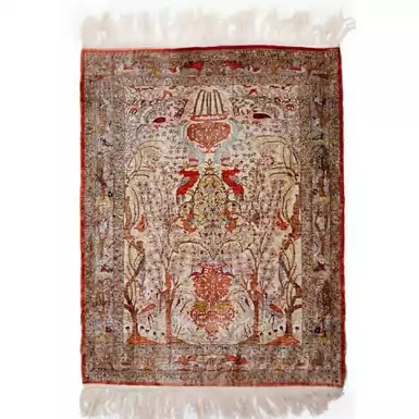 Шовковий килимок з Ісфахана 98 х 76.5 см 